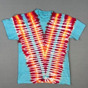 VTG Blank Tie Dye T‎ Shirt Fits Small Stedman Super Hi-Cru 1980s Cotton USA